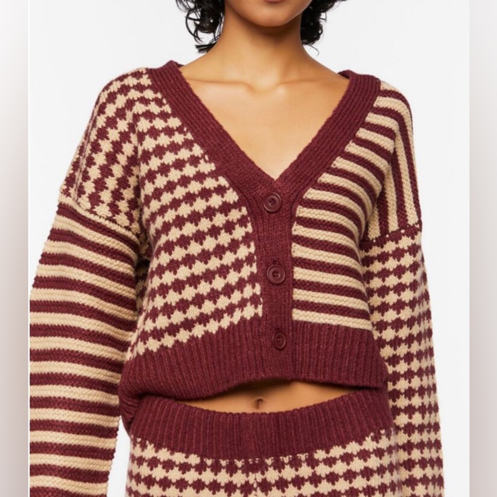Forever 21 Mixed Print Cardigan Sweater